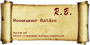 Rosenauer Balázs névjegykártya